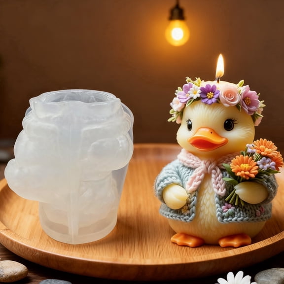 Knitted Duck Candle Mold, Exquisite 3D Silicone Molds for DIY Candle Making, SIlicone Resin Molds for Creating Handmade Candles, Soap & Resin Crafts, Non-stick Candle Molds, Perfect for Home Decor