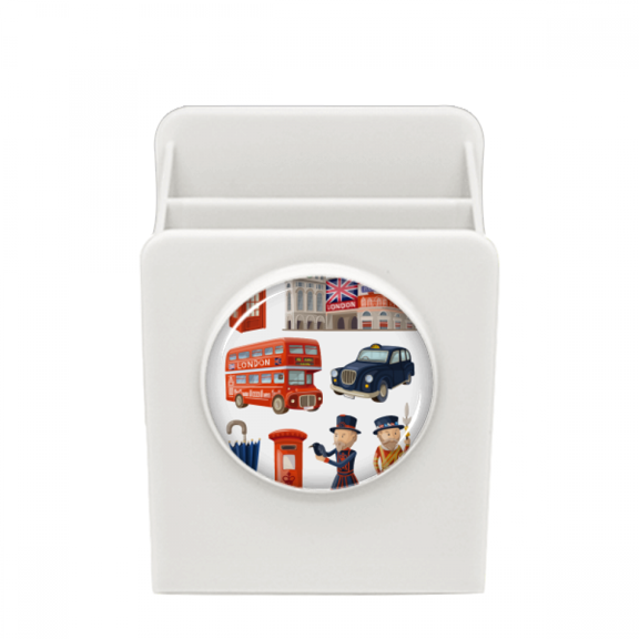 royal soldiers red teleph booth britain desk pencil holder cup pen organizer