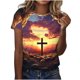 thumbnail image 2 of Xuyuer Easter Shirts for Women Round Neck Short Sleeve Easter Casual T-shirt Cross Print Graphic Tops Christian T-Shirt Causal Jesus Christian Graphic Short Sleeve T-Shirt, 2 of 5