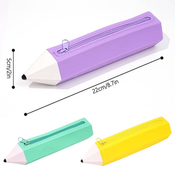 Pencil Case, Portable Premium Silicone, Washable, For Office Home, Green