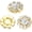 C-Gold Rhinestone（Flat）, variant on Wholesale 24 count 16MM  Metal Clear Rhinestone Glass Buttons Supplies Bulk for Craft (Shank)