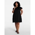 thumbnail image 2 of Time and Tru Women's Flutter Sleeve Mini Dress, Sizes XS-XXXL, 2 of 6