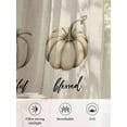 thumbnail image 6 of White Pumpkin Sheer Curtains 45 inches Long, Watercolor Thanksgiving Fall Linen Light Filtering Sheer Window Curtains Rod Pocket Voile Drapes for Bedroom Living Room, 52"W x 45"L 2 Panels, 6 of 7