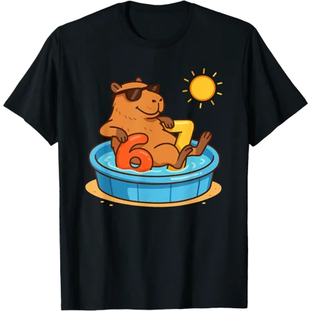 Cartoon Capybara Summer Vibe 67 Meme T-Shirt