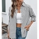 thumbnail image 1 of Ailaofu Women's Blouses Striped Long Sleeve Shirts Button Down Loose Fit Casual Tops, 1 of 7