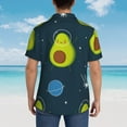 thumbnail image 3 of Lsque Avocado in Space pattern Hawaiian Shirt for Men, Unisex Summer Beach Casual Short Sleeve Button Down Shirts-X-Large, 3 of 9