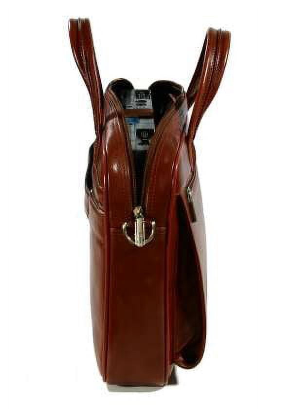 K-Cliffs Deluxe Leather Briefcase Business Portfolio Fit Laptop, Brown