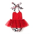 thumbnail image 5 of Aunavey Newborn Baby Girl Valentine's Day Outfit Heart Sequin Romper Tutu Dress Onesie Bodysuit, 5 of 7