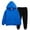 Blue, variant on Piuwrlz 2pcs Sets Sweatpants and SweatShirt Kids Girls Boys Hooded Jogger Set Pocket Fashionable Solid Color Hood Activewear Set Black Size 3-4 Years