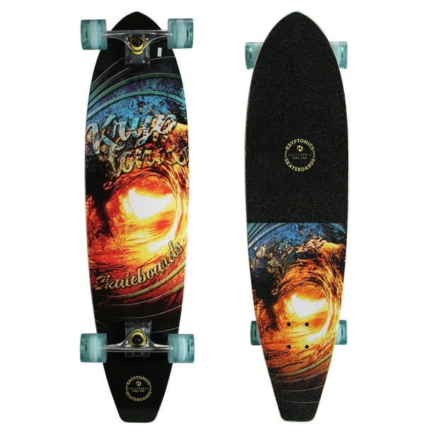 Kryptonics Longboard 36 Pouces Sun & Palm Trees - Planche De Skate Cruising Complète Neuve