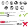 thumbnail image 5 of 8Pcs 316 Surgical Stainless Steel European Beads Large Hole Beads Rondelle Beads Antique Silver Beads Charms European Beads, 5 of 9