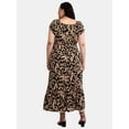 thumbnail image 4 of Terra & Sky Women's Plus Crinkle Off Shoulder Maxi Dress, Sizes 0X-5X, 4 of 4