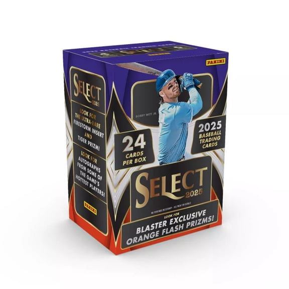 Collectible 2025 Panini Select Baseball Blaster Box (Orange Flash Prizm) Purple Box