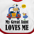 thumbnail image 4 of Inktastic Farmer Cow My Great Aunt Loves Me Boys or Girls Baby Bib, 4 of 4