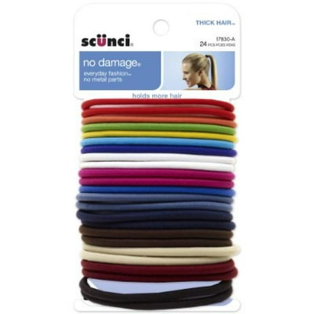 Scunci No Damage Effortless Beauty Thick Hair Elastics 24 Count