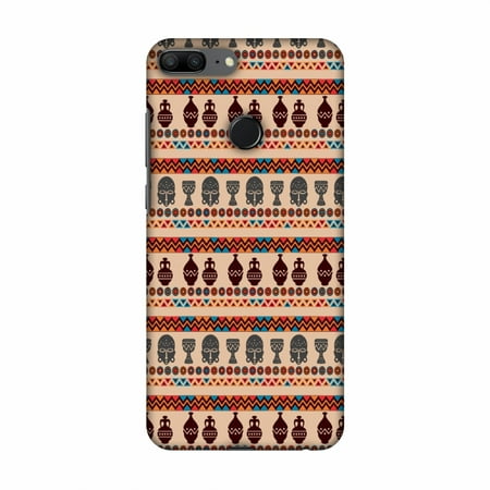 Profile Lite Mask - Huawei Honor 9 Lite Case - Masks and pottery- Beige and mustard, Hard Plastic Back Cover, Slim Profile Cute Printed Designer Snap on Case with Screen Cleaning Kit