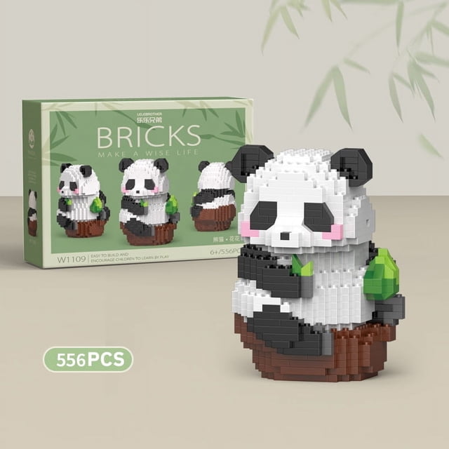 Cute Mini Chinese Style Animal Building Blocks Set, Creative DIY Assembled Panda Model, Educational Bricks Puzzle Toy, Ideal Birthday and Holiday Gift for Boys Kids