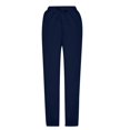thumbnail image 4 of Women's Fashion Casual Solid Elastic Waist Trousers Long Straight Pants, 4 of 5
