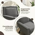 thumbnail image 6 of Laijoy Mid-century Modern Armchair, Linen Fabric Upholstered Accent Chair with Thick Cushion & Rubber Wood Legs, Comfy Single Sofa,Grey, 6 of 8