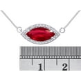 thumbnail image 3 of RYLOS Necklace Sterling Silver 925 Lucky Eye Necklace Marquise Gemstone &  Diamonds Pendant 18" Chain 12X6MM Ruby July Birthstone Womens Jewelry Silver Necklace, 3 of 7