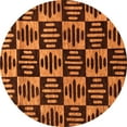 thumbnail image 1 of Ahgly Company Indoor Round Oriental Orange Modern Area Rugs, 3' Round, 1 of 4
