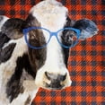 thumbnail image 3 of Loreth, Lanie 12x12 Black Modern Framed Museum Art Print Titled - Cool Cow on Pattern, 3 of 5