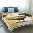 thumbnail image 4 of Yellow Vintage Rooster Blanket Soft Cozy Warm Twin Blanket for Bed, Plush Fuzzy Flannel Fleece Blankets for Sofa, Farmhouse Animals Wooden Throw Blankets for Couch, Gifts for Men, 60"x80", 4 of 9