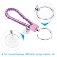 thumbnail image 3 of Uxcell Braided Leather Keychain with Stainless Steel Key Ring Sleeve, PU Woven Wristlet Lanyard, Purple Pink 2 Pack, 3 of 5