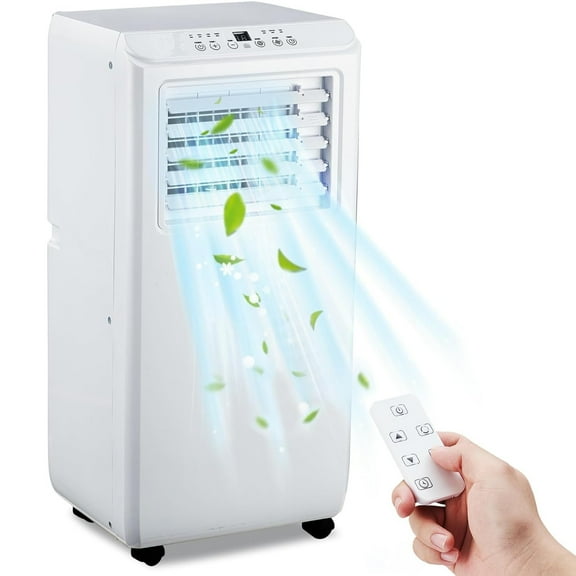 M optimized 10,000 BTU Portable AC Unit Air Conditioner, 3-in-1 Cooling System with Dehumidifier & Fan for Spaces up to 450 Sq. Ft, Remote Controlled, Complete Window Kit, Ideal for Bedroom