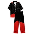 thumbnail image 7 of Womens Pajama Sets Halloween Silk Satshort Sleeve Button Up Top Shorts Comfortable Fall Winter Sleepwear Loungewear Nightwear Nightclothes Homewear, 7 of 7