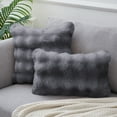 thumbnail image 2 of REGALWOVEN 1 Pc Faux Fur Cozy Decorative Throw Pillow Case Luxury Soft Modern Plush Pillowcase Grey 12" x 20", 2 of 7