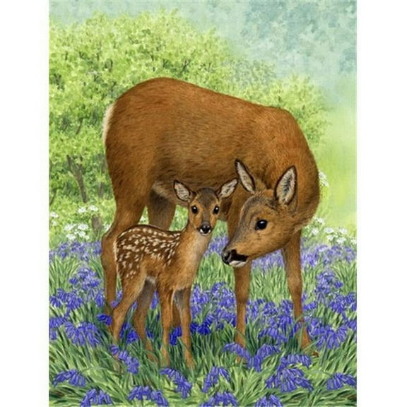 Deer & Fawn Flag Garden Size