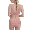 thumbnail image 3 of Picia Rose Gold Pink Glitter Women's High Waisted Bikini Scoop Neck Swimsuit Two Pieces Bathing Suit-Large, 3 of 8