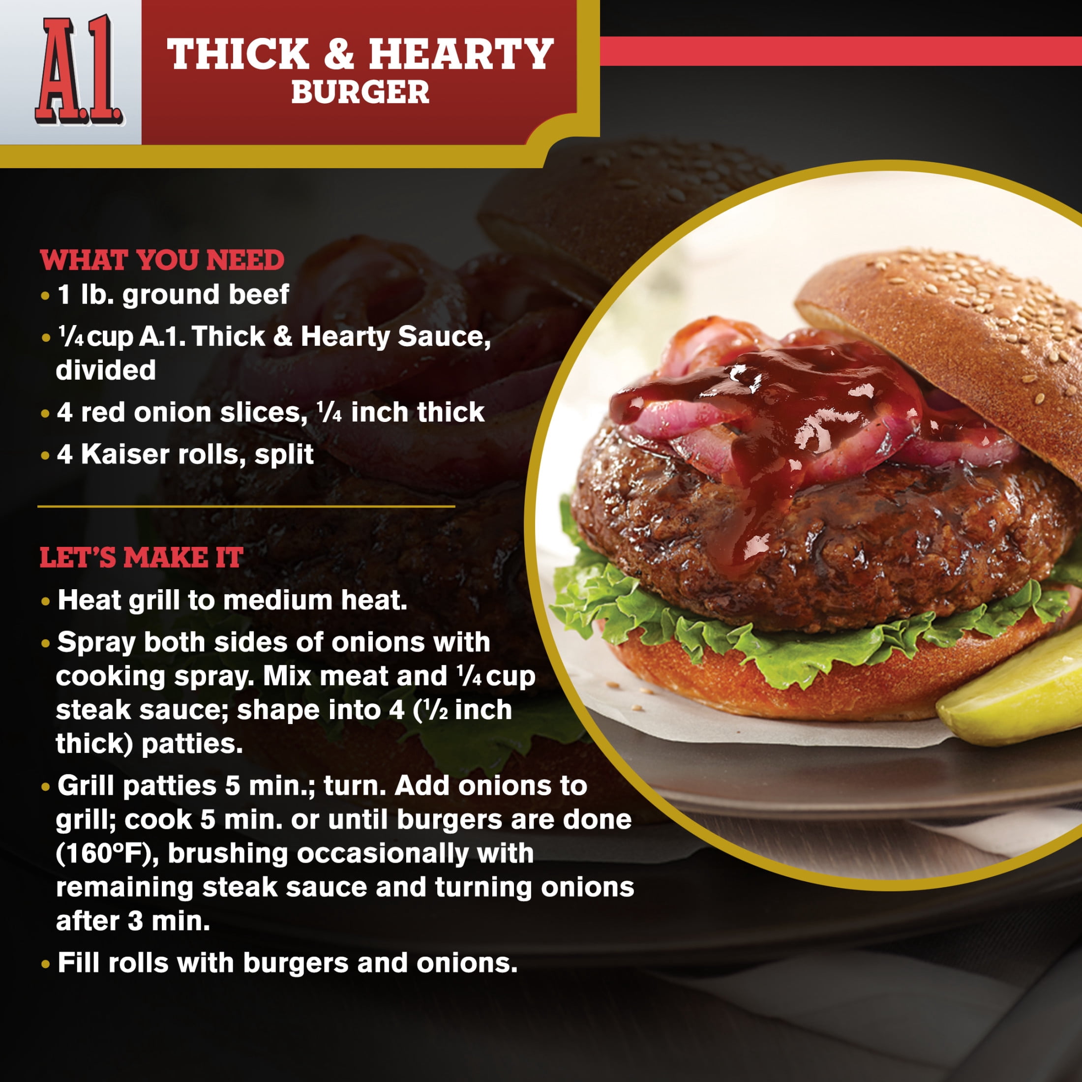 A.1. Thick & Hearty Sauce, 10 oz. Bottle