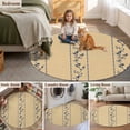 thumbnail image 5 of Khaki Flower Branch Round Area Rug 7Ft Washable Circle Rugs for Dorm Laundry Room, Spring Summer Farmhouse Botanical Non-Slip Carpet Floor Mats Indoor Outdoor Carpet Runner Aesthetic Home Decor, 5 of 8