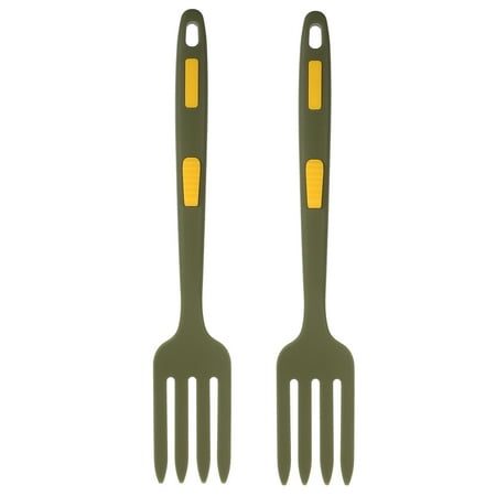

2Pcs Ergonomic Silicone Forks Multi-function Dinner Forks Household Food Forks Home Supply
