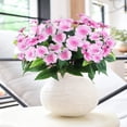 thumbnail image 6 of Topboutique Artificial Silk Flowers Silk Flowers Bouquet Realistic Impatiens Bouquet Fake Plants Flowers Faux Impatiens Bushes for Wedding Garden Porch Patio Balcony Decoration,4 Pcs-Pink, 6 of 6