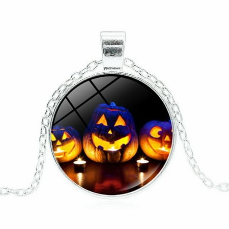 

Njoeus Gifts For Women Christmas Gifts For Women New Fashion Halloween Pumpkin Retro Cabochon Glass Pendant Chain Necklace Christmas Gifts For Women