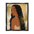 thumbnail image 3 of Stupell Industries Desert Plant Leaves Sunlit Starry Haired Woman Graphic Art Jet Black Floating Framed Canvas Print Wall Art, Design by Birch&Ink, 3 of 5