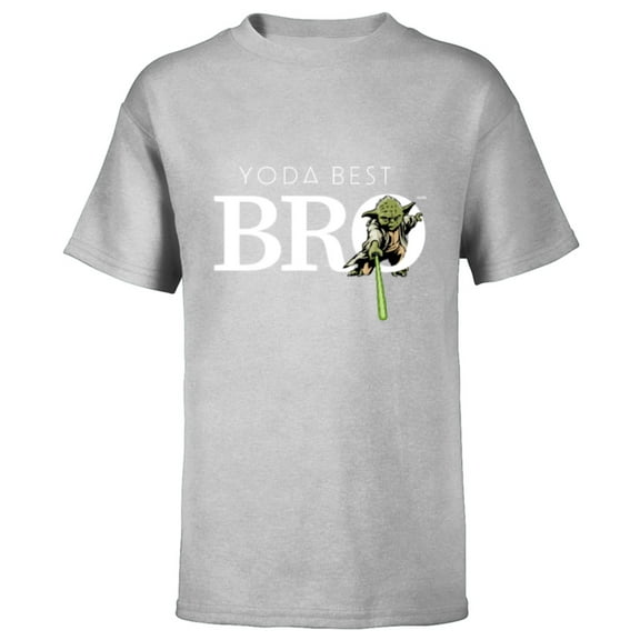 Star Wars Yoda Best Bro Lightsaber Gift for Brother - Short Sleeve T-Shirt for Kids - Customized-Athletic Heather
