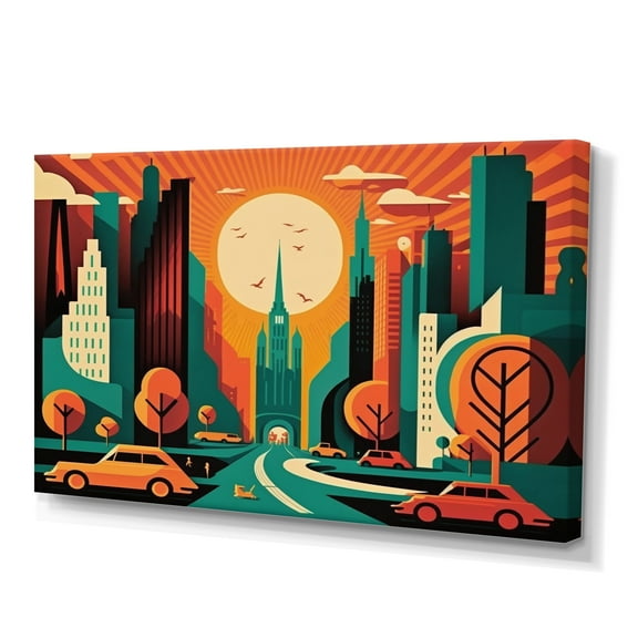 Designart Futuristic Cityscape III Canvas Wall Art