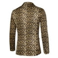 thumbnail image 2 of Unique Bargains Men's Leopard Animal Print Notched Lapel Slim Fit Blazer XL Yellow Black, 2 of 7