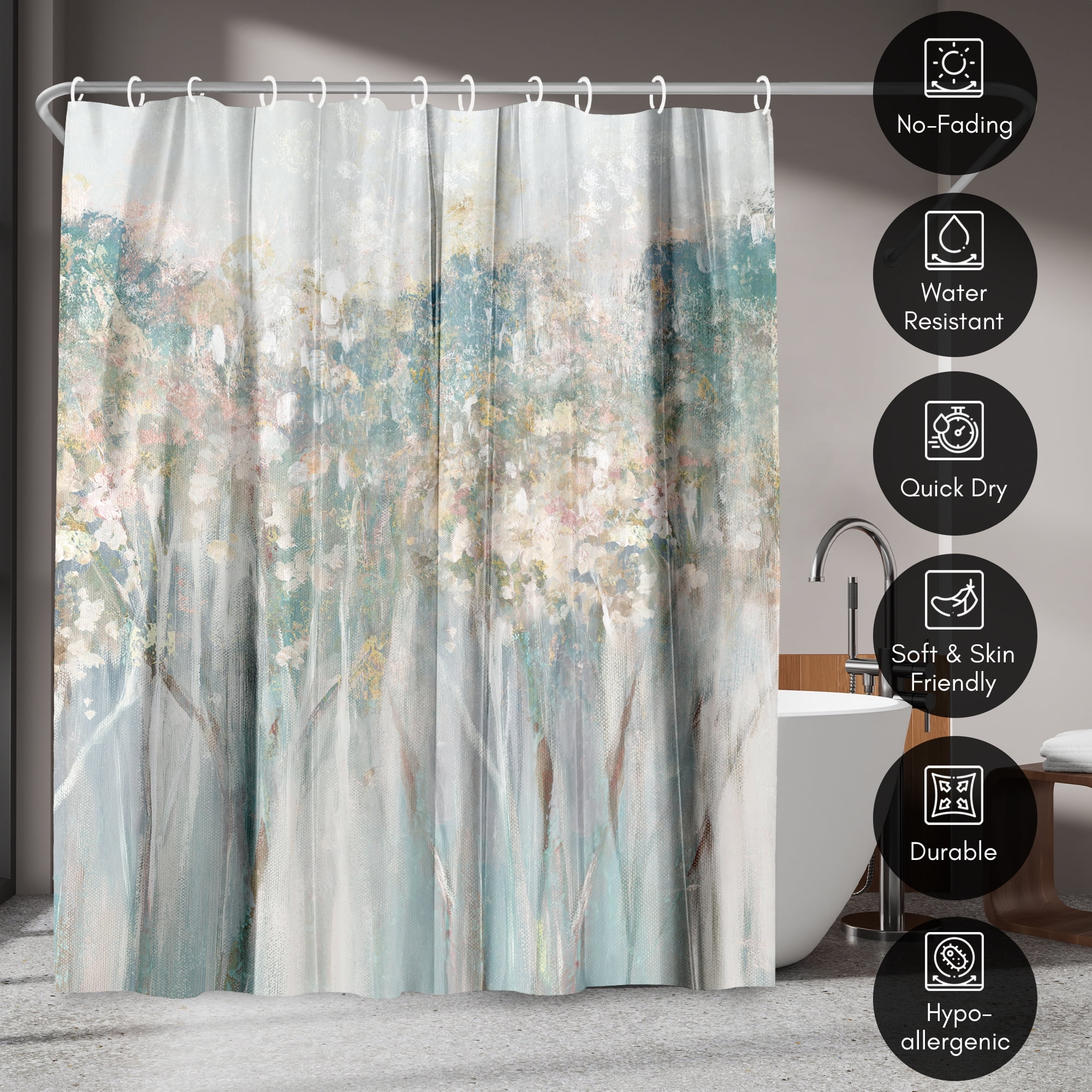 Americanflat 71" x 74" Shower Curtain, Dewy Iii by PI Creative Art