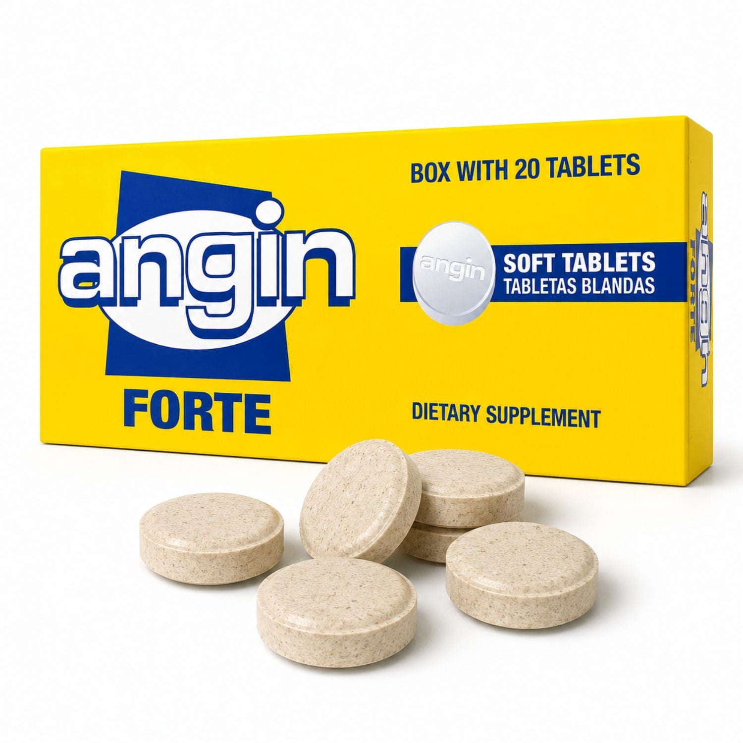 Angin Forte Soft Tablets, Vitamin C, Zinc & Herbal Blend, 20 Count