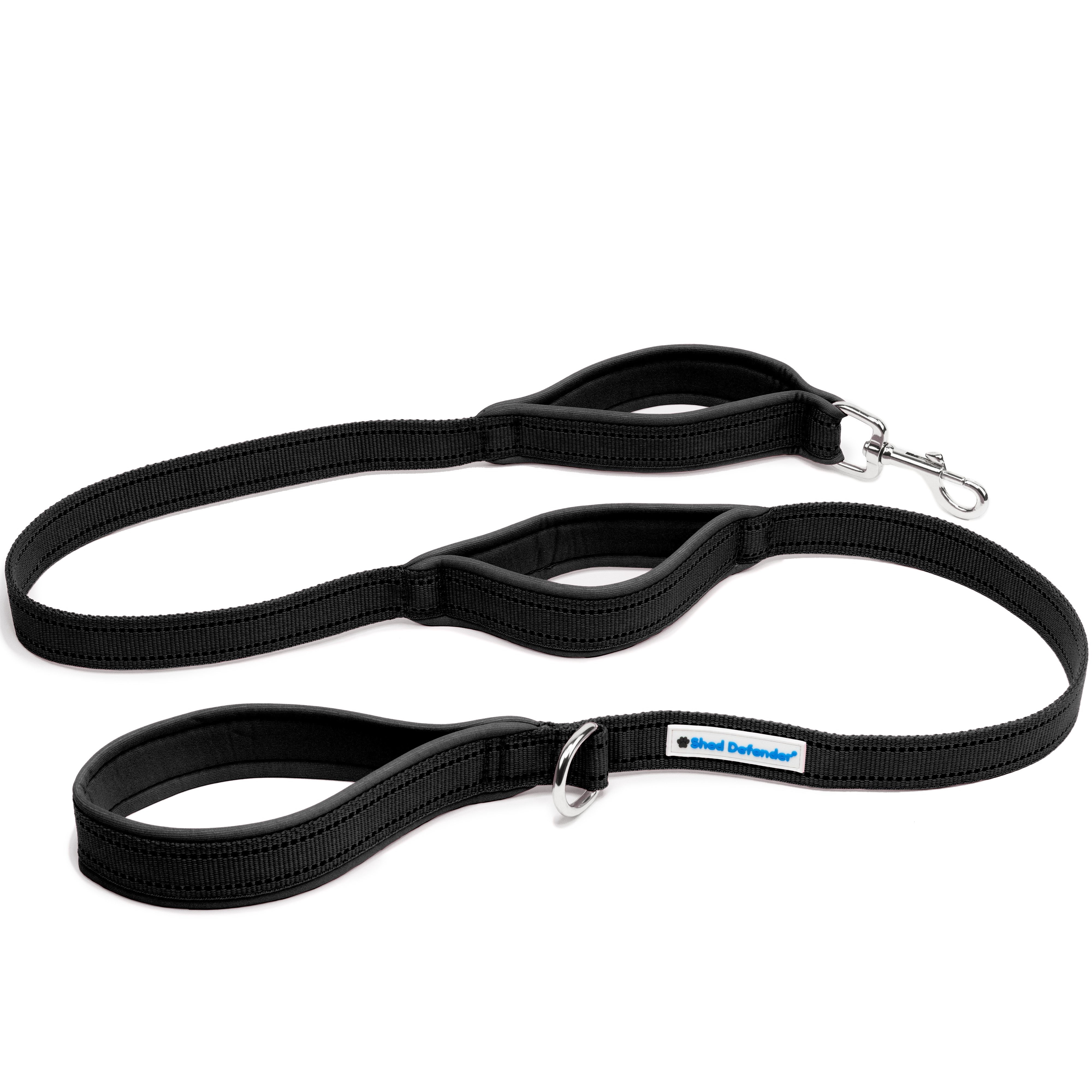 Shed Defender 5 ft. Leash - Three Padded Handles - Dual Layered Thickness for Extra Strength - Reflective Stitching 5 ft. for Large & Small Dogs - Training Lead