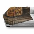 thumbnail image 3 of Fall Soft Flannel Fleece Blanket, Fall Foliage View from Square Shaped Wooden Window Inside Cottage Rustic Life Photo, Cozy Plush for Indoor and Outdoor Use, 50" x 70", Orange Brown, by Ambesonne, 3 of 6