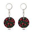 thumbnail image 2 of Naloa Cherry Print Round Keychain Keychain Key Ring, Key Tag, Key Chain Bulk for Gift Accessories (Round), 2 of 7