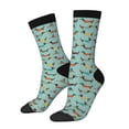 thumbnail image 1 of Balery winter ski Dachshund Calcetas Largas con Estampado para Hombre y Mujer – Suaves y Transpirables, Talla Única (US 5-11), 1 of 6