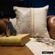 thumbnail image 2 of Fundas de almohada decorativas beige con detalles en beige, 35 x 35 cm (14 x 14 pulgadas), de lino y piel sintética, con estampado patchwork, modernas, en beige semitono., 2 of 8