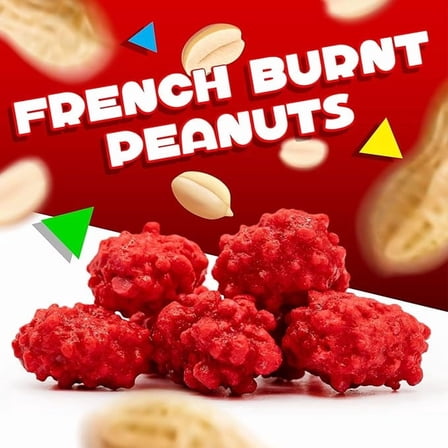 Valentine's Day French Burnt Peanuts Candy | 1 Pound Bag | Crunchy Coated Peanuts | Old Fashioned Treat for Snacking and Gifting | Red Candy with Roasted Peanut Center